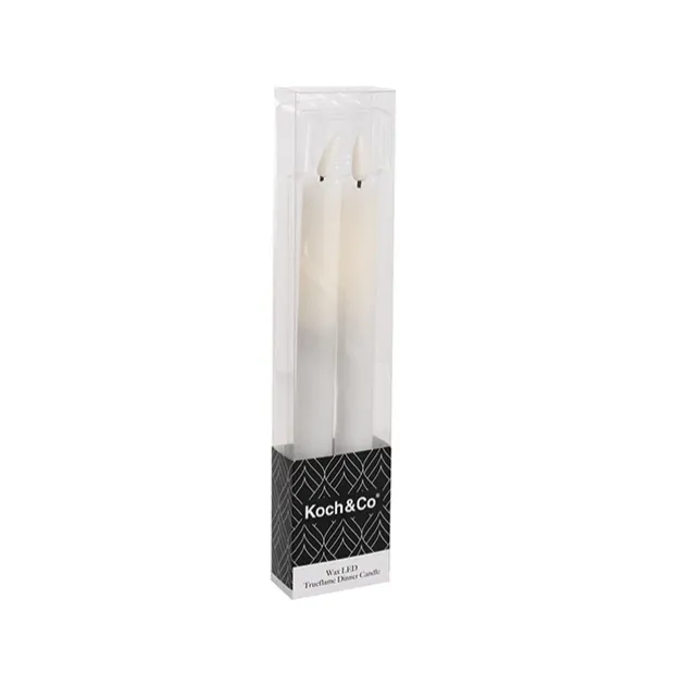 Wax LED Trueflame Dinner Taper Candle 2PK (2.2x29cmH)