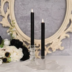 Wax LED Trueflame Dinner Taper Candle 2PK Black (2.2x24cmH)