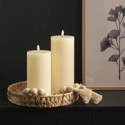 Wax LED Trueflame Event Pillar Candle Ivory (10x20cmH)