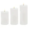 Wax LED Trueflame Event Pillar Candle Set White 10x15/20/25