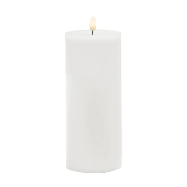 Wax LED Trueflame Event Pillar Candle White (10x25cmH)