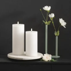 Wax LED Trueflame Event Pillar Candle White (10x25cmH)