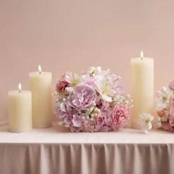 Wax LED Trueflame Event Pillar Candle Ivory (7.5x12.5cmH)