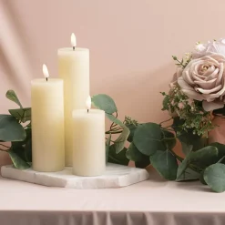 Wax LED Trueflame Event Pillar Candle Ivory (5.5x20cmH)