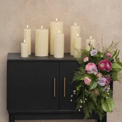 Wax LED Trueflame Event Pillar Candle Ivory (5.5x15cmH)