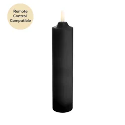 Wax LED Trueflame Flickering Pillar Candle Black (5DX23cmH)
