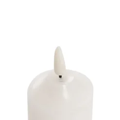 Wax LED Trueflame Flickering Pillar Candle White (5DX23cmH)
