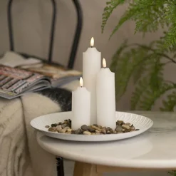 Wax LED Trueflame Flickering Pillar Candle White (5DX18cmH)