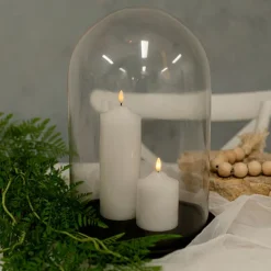 Wax LED Trueflame Flickering Pillar Candle White (7.5X10cmH)