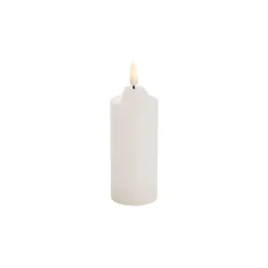 Wax LED Trueflame Flickering Pillar Candle White (5DX12cmH)