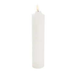 Wax LED Trueflame Flickering Pillar Candle White (7.5X25cmH)
