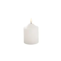 Wax LED Trueflame Flickering Pillar Candle White (7.5X10cmH)