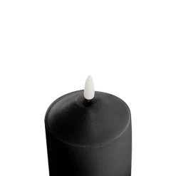 Wax LED Trueflame Flickering Pillar Candle Black (7.5X10cmH)