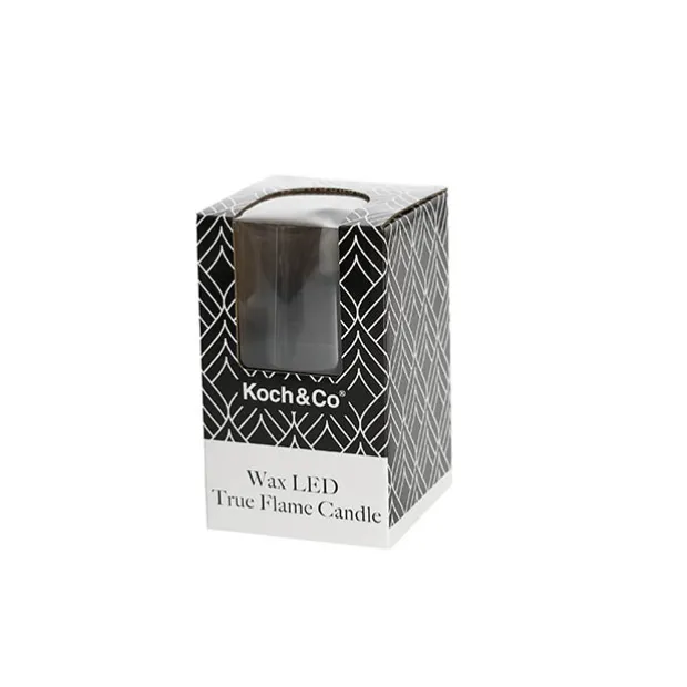 Wax LED Trueflame Flickering Pillar Candle Black (7.5X10cmH)