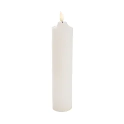 Wax LED Trueflame Flickering Pillar Candle White (5DX23cmH)