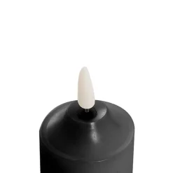Wax LED Trueflame Flickering Pillar Candle Black (5DX18cmH)