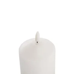 Wax LED Trueflame Flickering Pillar Candle White (7.5X20cmH)