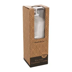 Wax LED Trueflame Flickering Pillar Candle White (7.5X20cmH)