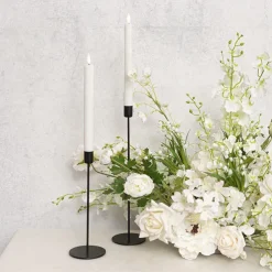 Wax LED Trueflame Fluted Taper Candle White 2PK (2x24.5cmH)