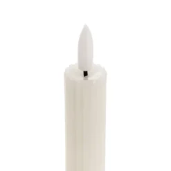 Wax LED Trueflame Fluted Taper Candle White 2PK (2x24.5cmH)