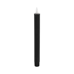 Wax LED Trueflame Fluted Taper Candle Black 2PK (2x24.5cmH)