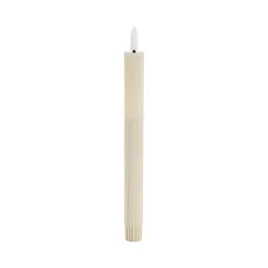 Wax LED Trueflame Fluted Taper Candle Ivory 2PK (2x24.5cmH)