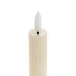 Wax LED Trueflame Fluted Taper Candle Ivory 2PK (2x24.5cmH)