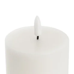 Wax LED Trueflame Pillar Candle Set 3 White (7.5X10/15/20cm)