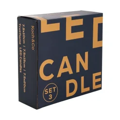 Wax LED Trueflame Pillar Candle Set 3 White (7.5X10/15/20cm)