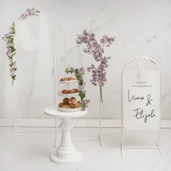 Wedding Metal Arch Backdrop Frame Set 3 White (182cmH)