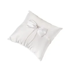 Wedding Ring Pillow w Bow White (20x20cmH)