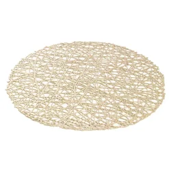 Wedding Table Placemat Set 2 Round Champagne (38cmD)