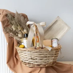 Wicker Basket with Handles Oval Natural (35x30x15cmH)