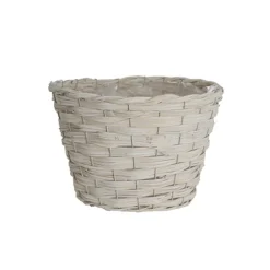 Wicker Planter Eco Forest Round White XLarge (29Dx20cmH)