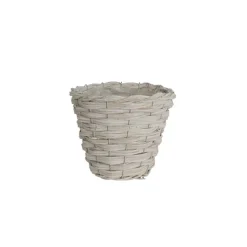 Wicker Planter Eco Forest Round White (19Dx16cmH)