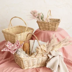 Willow Basket Rectangle Set of 3 Natural (39x33x14cmH)