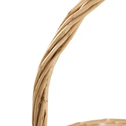 Willow Basket with Handle Round Natural (24Dx9cmH)