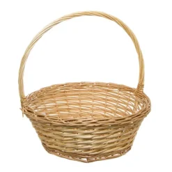 Willow Basket with Handle Round Natural (35cmDx13cmH)