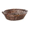 Willow Hamper Basket Tray Oval Dark Brown (50x42x14cmH)