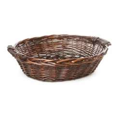 Willow Hamper Basket Tray Oval Dark Brown (50x42x14cmH)