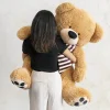 Wilson Giant Teddy Bear w Striped Bow Brown (115cmHT/80cmST)