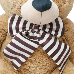 Wilson Giant Teddy Bear w Striped Bow Brown (115cmHT/80cmST)