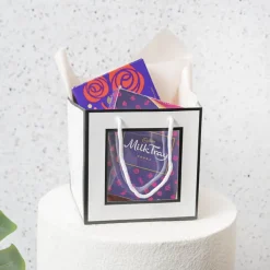 Window Posy Gift Bag Silhouette White Pack 5 (18x18x18cmH)