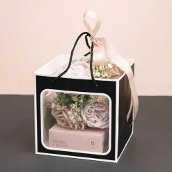 Window Posy Gift Bag Silhouette Black Pack 5 (20x20x20cmH)