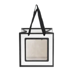 Window Posy Gift Bag Silhouette White Pack 5 (25x25x25cmH)