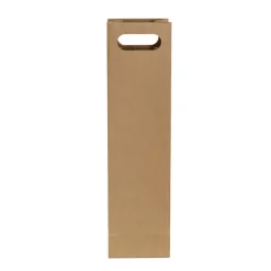 Wine Bag Single Bottle Kraft Pack 5 Brown (11Wx9Gx42cmH)