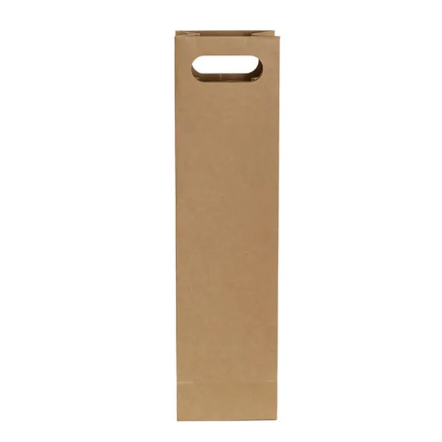 Wine Bag Single Bottle Kraft Pack 5 Brown (11Wx9Gx42cmH)