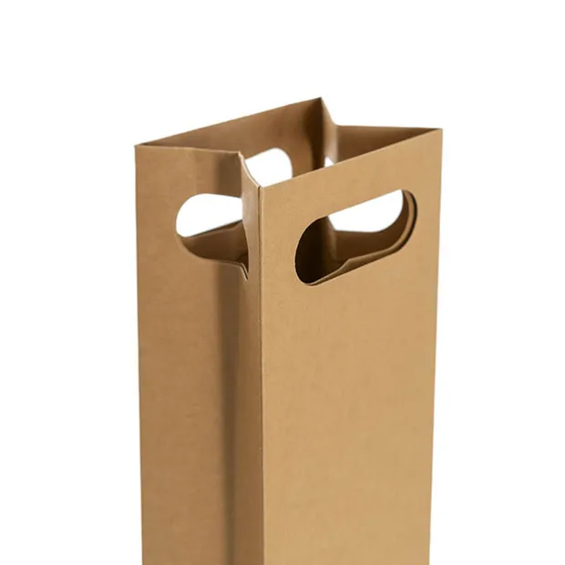 Wine Bag Single Bottle Kraft Pack 5 Brown (11Wx9Gx42cmH)