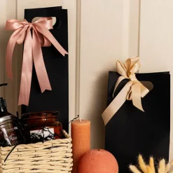 Wine Bag Single Bottle Kraft Pack 5 Black (11Wx9Gx42cmH)