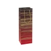 Wine Bag Single Bottle Pack 5 Stripes Red Gold (12x9x35cmH)